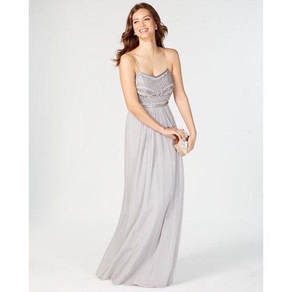 Adrianna Papell Dresses & Skirts - NEW! Adrianna Papell Beaded Chiffon Gown in Silver